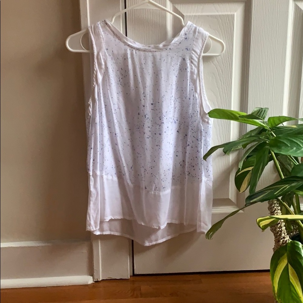 Olive + Oak white and blue speckled tank